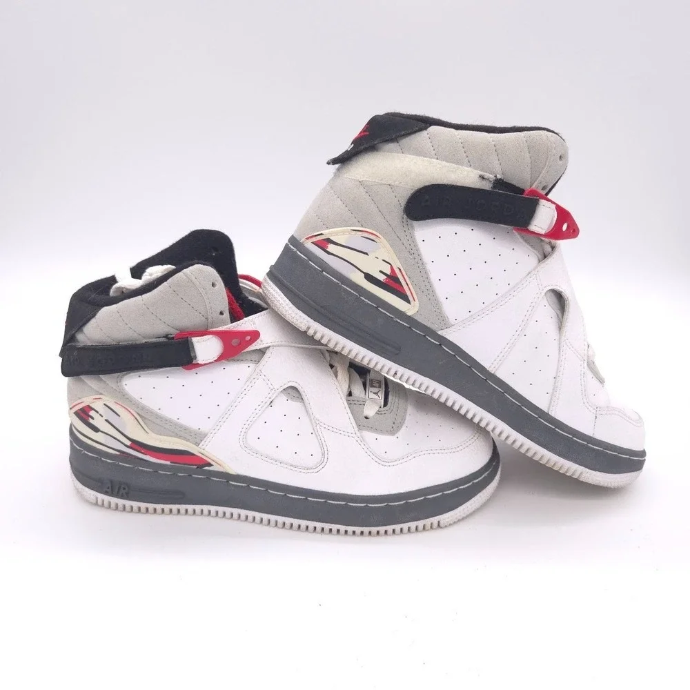 Nike Air Jordan Fusion 8 GS Sneakers Youth 4.5Y Neutral Grey High Top Strap